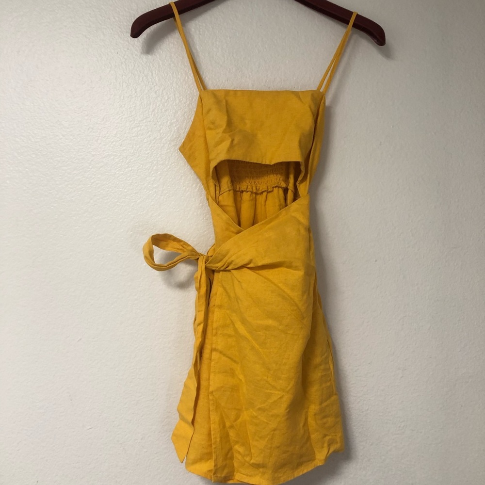 Yellow forever 21 cutout wrap dress
